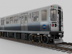 Chicago CTA train 5000 metro series Low-poly 3D मॉडल