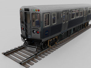 Chicago CTA train 5000 metro series Low-poly Model 3D