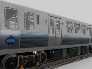 Chicago CTA train 5000 metro series Low-poly Model 3D