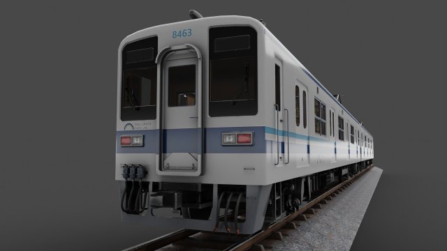 Tobu Railway Series 8000 Low-poly 3D Model .c4d .max .obj .3ds .fbx .stl .blend 
