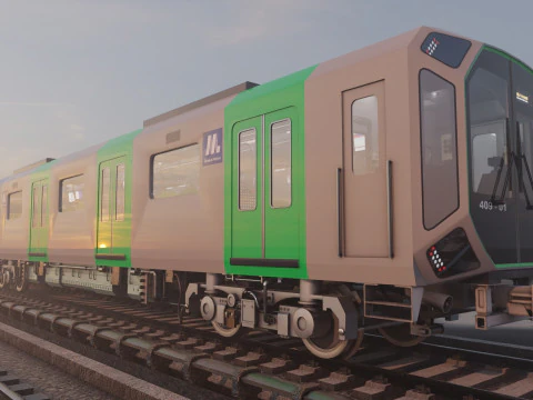 Osaka metro train 400 series 3D Model