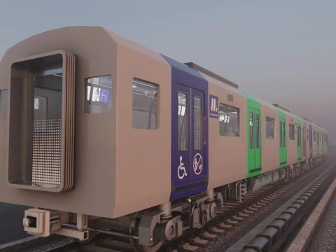 Osaka metro train 400 series 3D Model