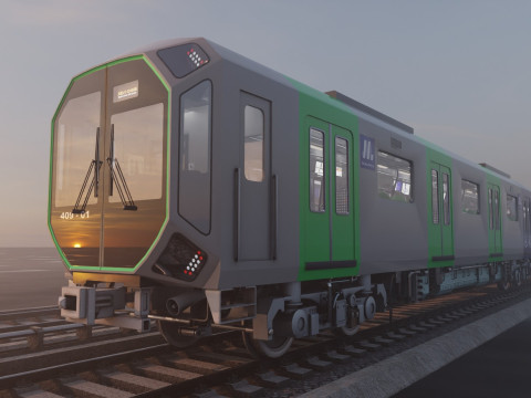 Osaka metro train 400 series 3D Model