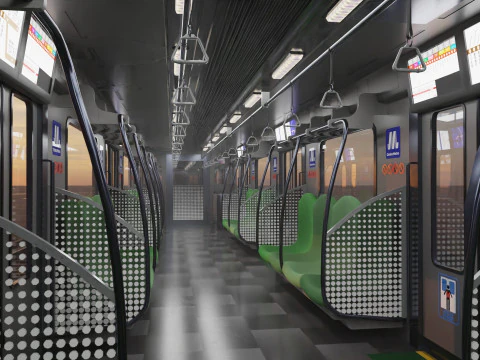 Osaka metro train 400 series 3D Model