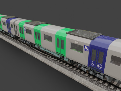 Osaka metro train 400 series 3D Model