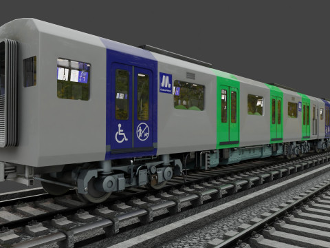 Osaka metro train 400 series 3D Model