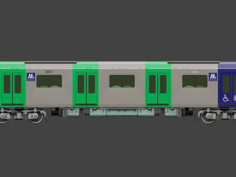 Osaka metro train 400 series 3D Model