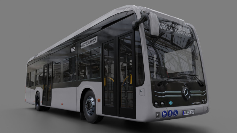 Mercedes eCitaro 2019 MID-POLY Modelo 3D .c4d .max .obj .3ds .fbx .stl .blend