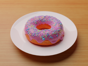 donut and cup of tea 3D Модель