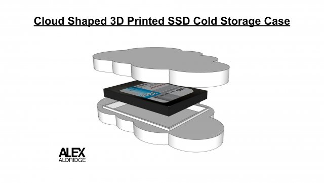 Cloud shaped 3d printed ssd cold storage case 3D Print Model .c4d .max .obj .3ds .fbx .stl .blend 