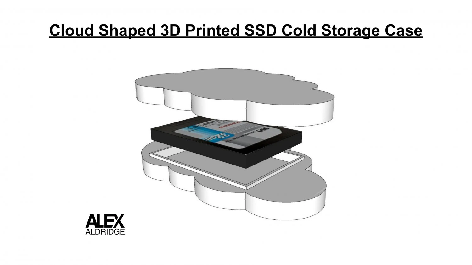 Cloud shaped 3d printed ssd cold storage case 3D Print Model .c4d .max .obj .3ds .fbx .stl .blend 