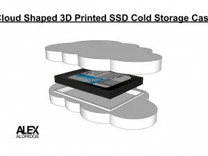 Bo&icirc;tier de stockage frigorifique SSD imprim&eacute; en 3D en forme de nuage Modèles 3D en vedette