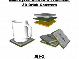 Amd ryzen am4 cpu processor 3D Print Model