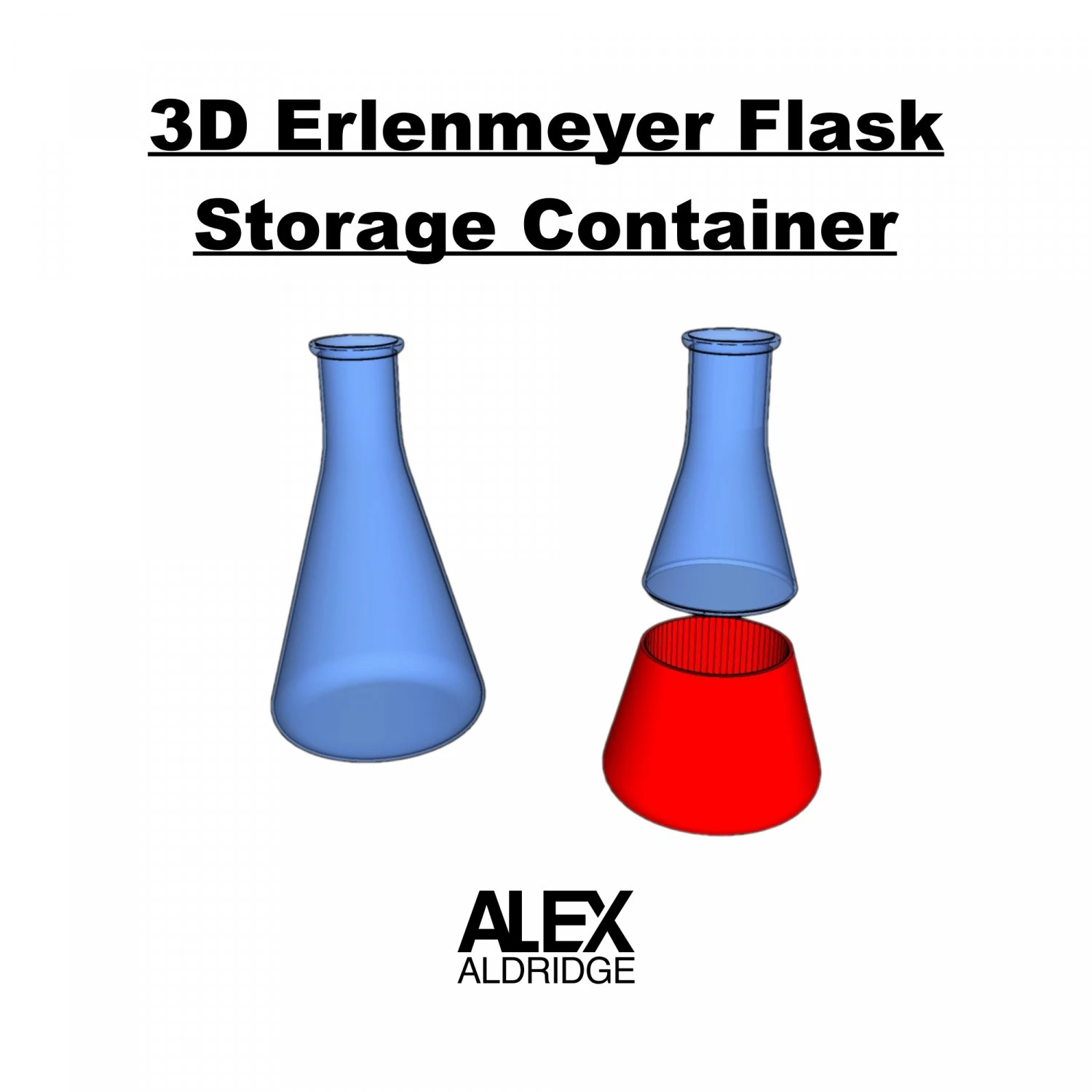3d erlenmeyer flask storage container 3D Print Model .c4d .max .obj .3ds .fbx .stl .blend