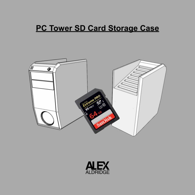 Pc tower sd card storage case picture 3D-Druckmodell .c4d .max .obj .3ds .fbx .stl .blend 