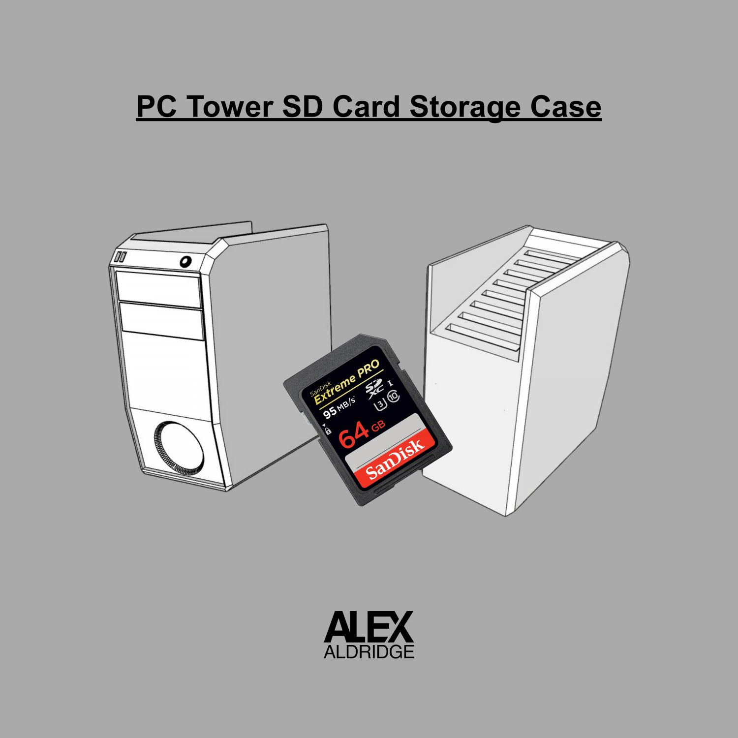 Pc tower sd card storage case picture 3D Print Model .c4d .max .obj .3ds .fbx .stl .blend 