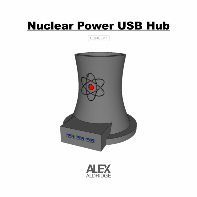 3d nuclear power usb hub 3D Druckmodell .c4d .max .obj .3ds .fbx .stl .blend 