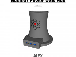 3d nuclear power usb hub 3D Print Model
