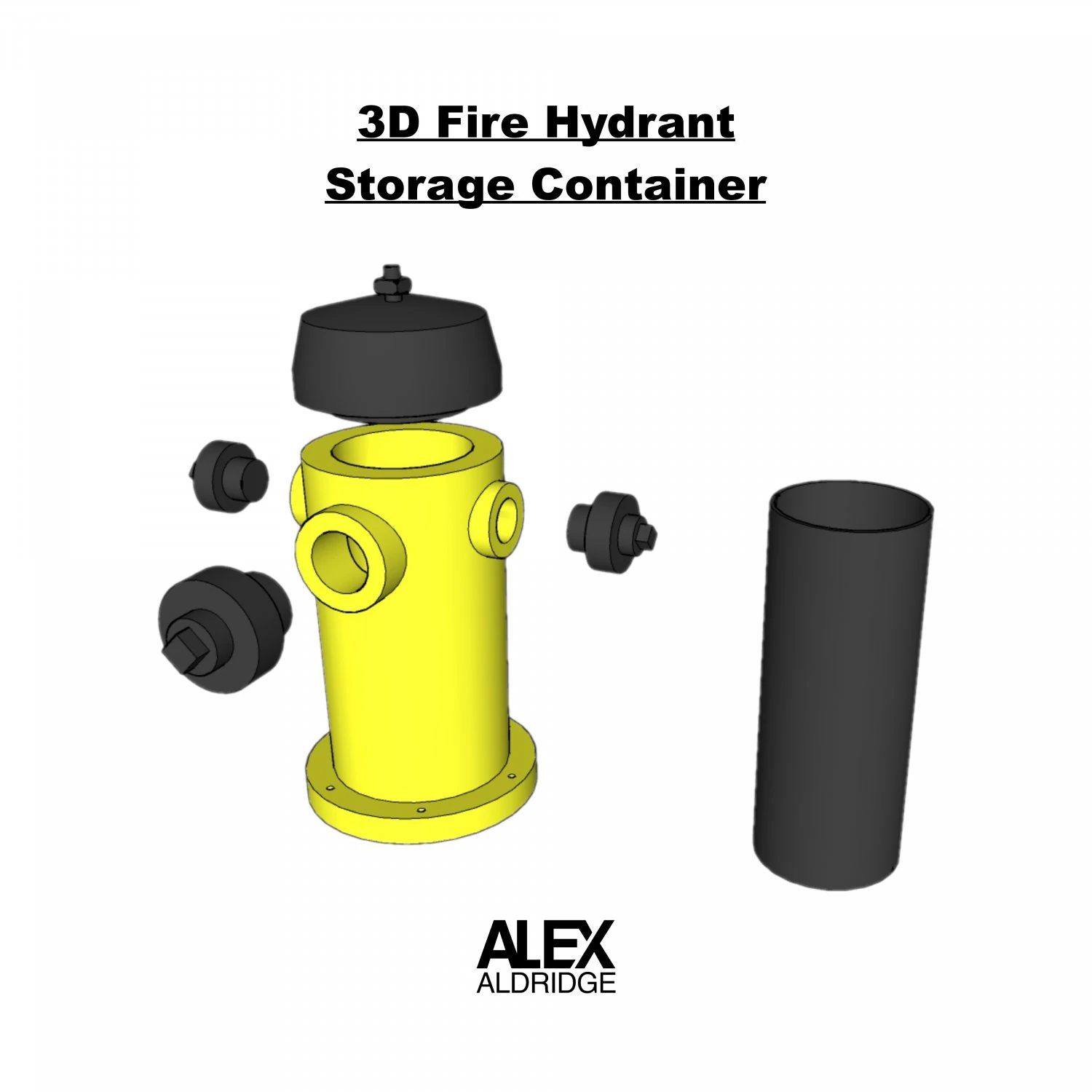 3d fire hydrant storage container 3D Print Model .c4d .max .obj .3ds .fbx .stl .blend 