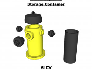 3d fire hydrant storage container 3D Print Model