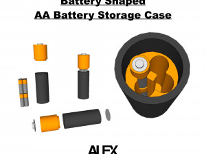 Aa battery storage case container 3D Print Model