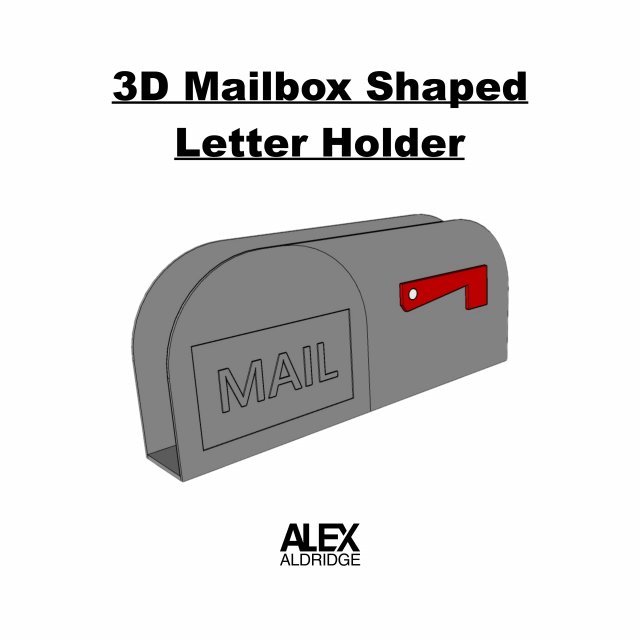 3D Mailbox Shaped Letter Holder 3D Print Model .c4d .max .obj .3ds .fbx .stl .blend 