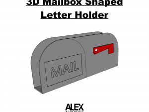3D Mailbox Shaped Letter Holder 3D Print Model