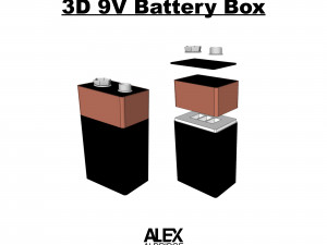 3D 9V Battery Box Organizer 3Dプリントモデル