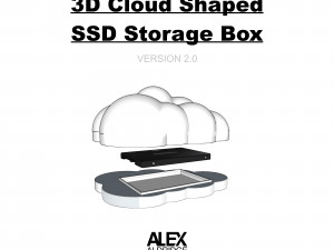 Cloud Shaped 3D Printed SSD Cold Storage Case Box 3D Print Model