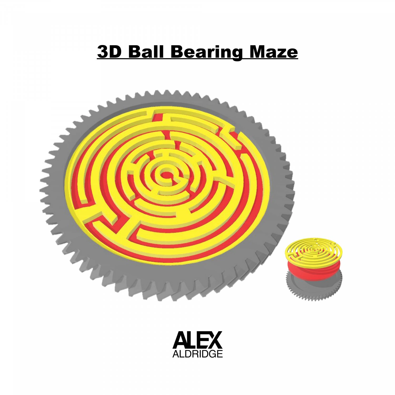 3D Ball Bearing Maze 3D Print Model .c4d .max .obj .3ds .fbx .stl .blend 