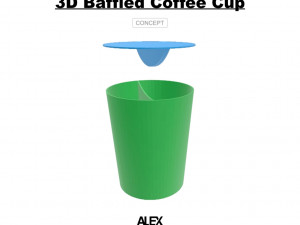 3D Baffled Paper Coffee Cup Concept 3D Print Model