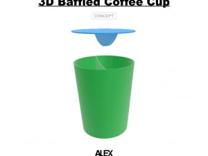 3D 당황한 종이 커피 컵 개념 3D 프린트 모델