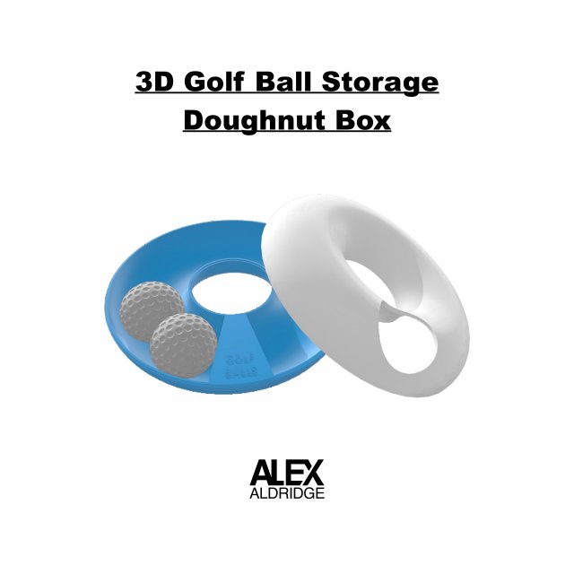 3D Golf Ball Doughnut Storage Box 3D Print Model .c4d .max .obj .3ds .fbx .stl .blend