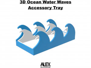 3D 바다 물결 액세서리 트레이 3D 프린트 모델
