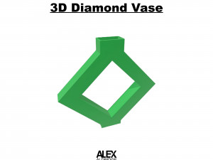 3D Hollow Diamond Vase Modelo de Impressão 3D