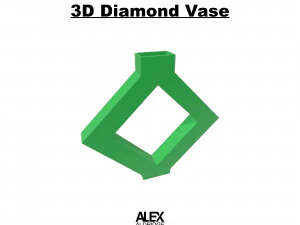 3D Hollow Diamond Vase 3D Print Model
