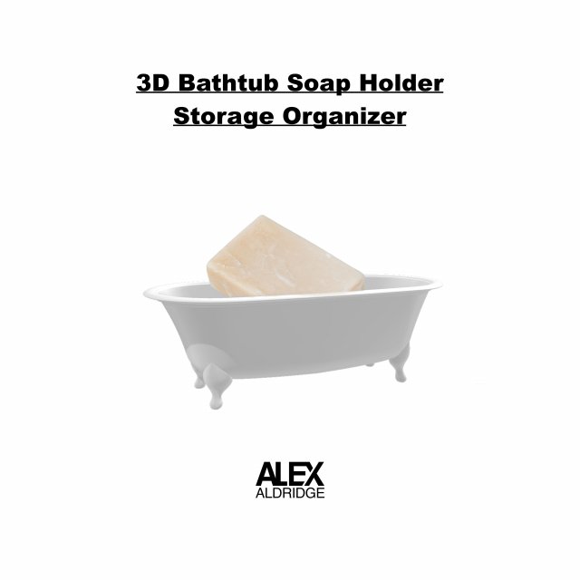 3D Bathtub Soap Holder Dish Organizer Modèles 3D en vedette .c4d .max .obj .3ds .fbx .stl .blend 