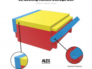 3D Locking Rugged Storage Box Design 3D Print Model