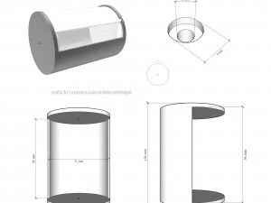 3D Round Storage Tube Box Container 3D Print Model