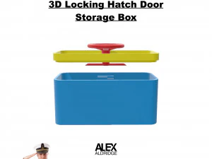 3D Locking Hatch Door Storage Box Container 3D Print Model