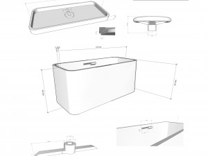 3D Locking Hatch Door Storage Box Container Modelo de Impressão 3D