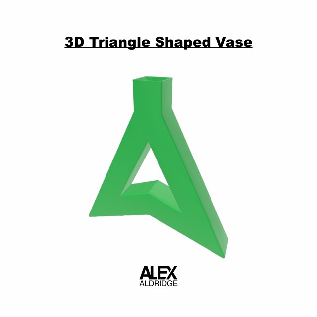 3D Hollow Triangle Shaped Vase 3D Model .c4d .max .obj .3ds .fbx .stl .blend 