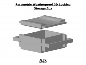 3D Locking Handle Weatherproof Storage Box Container Model 3D
