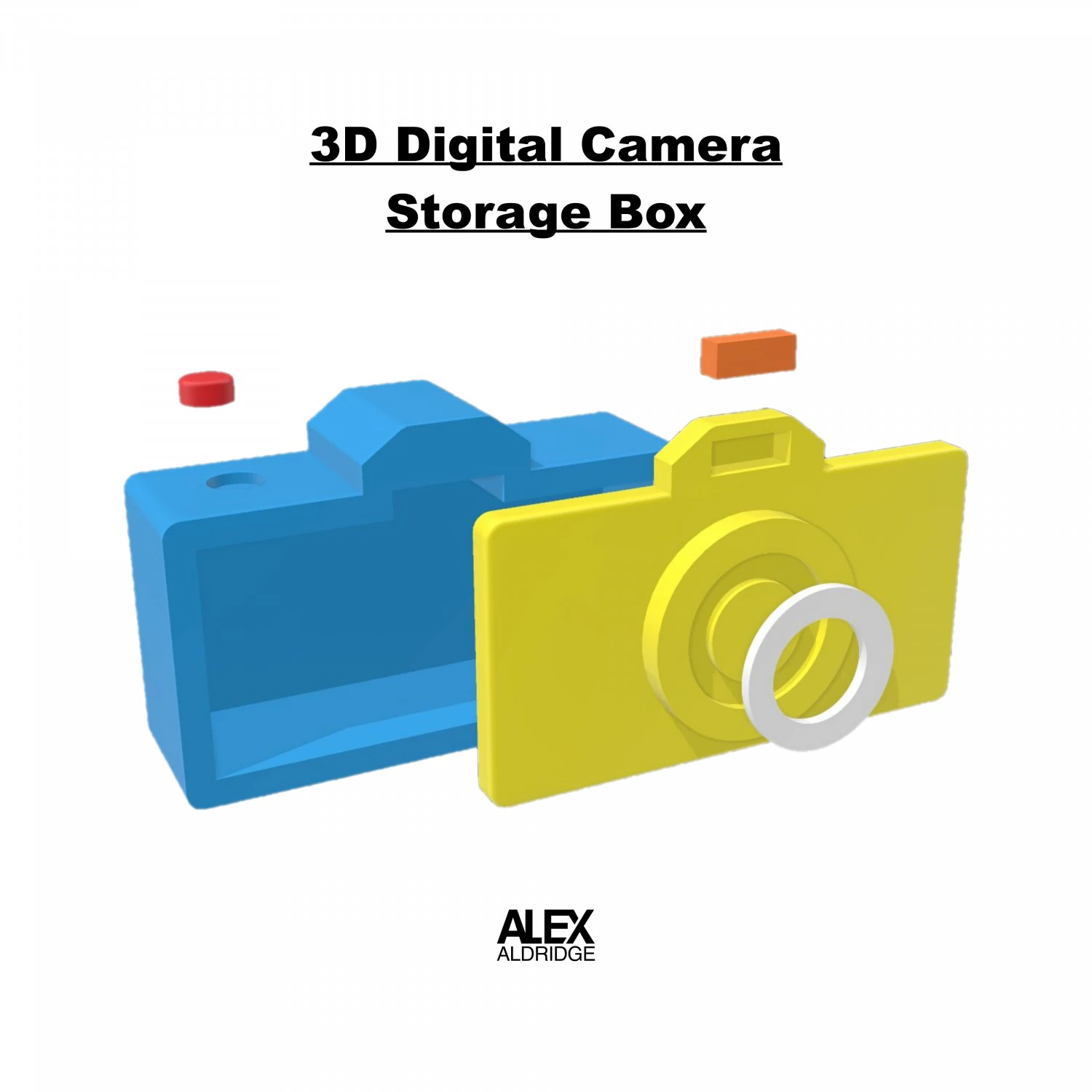3D Digital Camera Storage Container Box 3D Print Model .c4d .max .obj .3ds .fbx .stl .blend