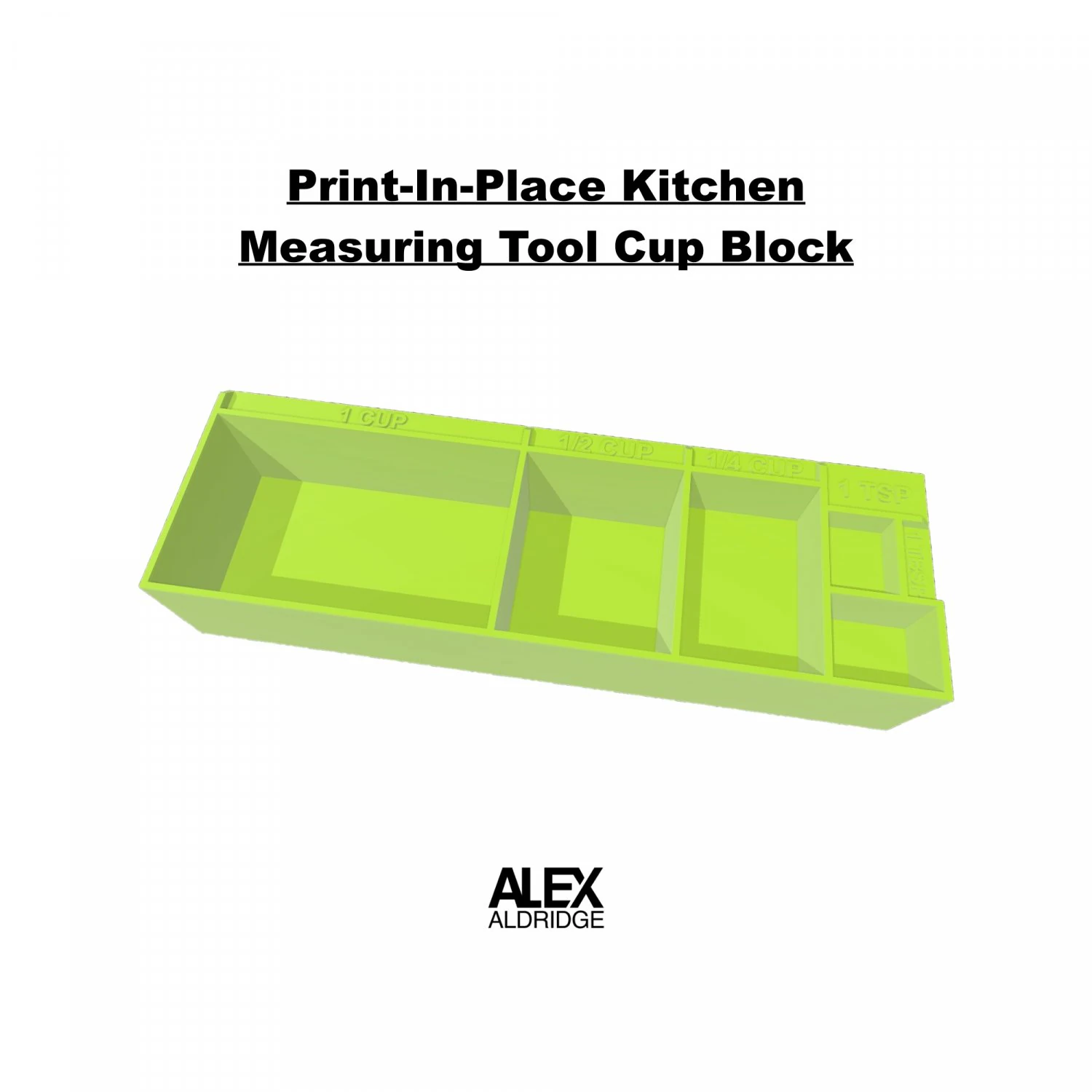 Print-In-Place Kitchen Measuring Tool Cup Block 3D Print Model .c4d .max .obj .3ds .fbx .stl .blend 