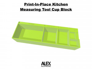Print-In-Place Kitchen Measuring Tool Cup Block 3D Print Model
