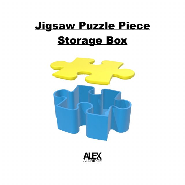 3D Jigsaw Puzzle Piece Storage Box Container 3D Print Model .c4d .max .obj .3ds .fbx .stl .blend 