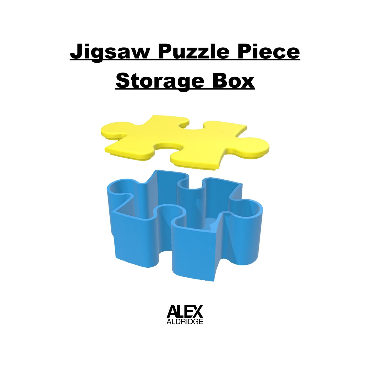 3D Jigsaw Puzzle Piece Storage Box Container 3D Print Model .c4d .max .obj .3ds .fbx .stl .blend
