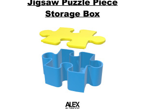 3D Jigsaw Puzzle Piece Storage Box Container 3D Print Model
