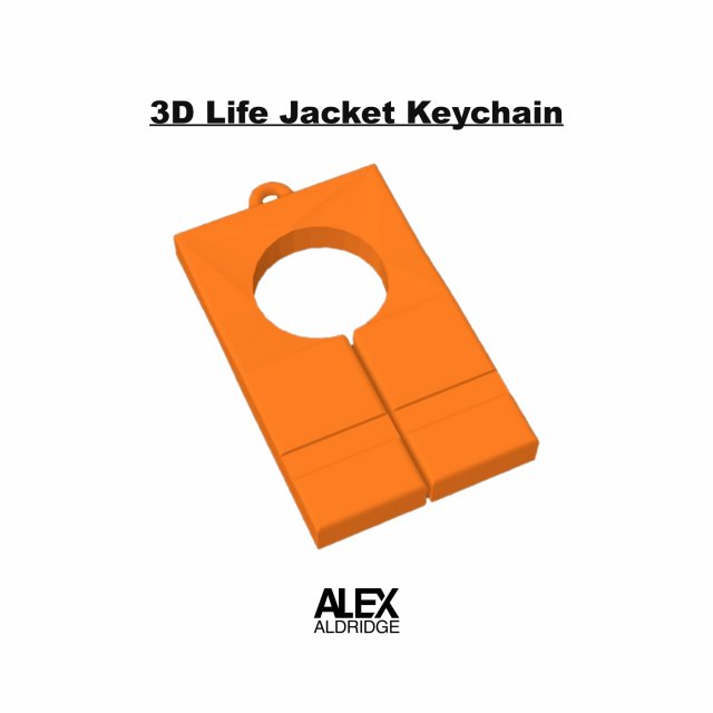 Life Jacket Keychain Modelo de Impressão 3D .c4d .max .obj .3ds .fbx .stl .blend 